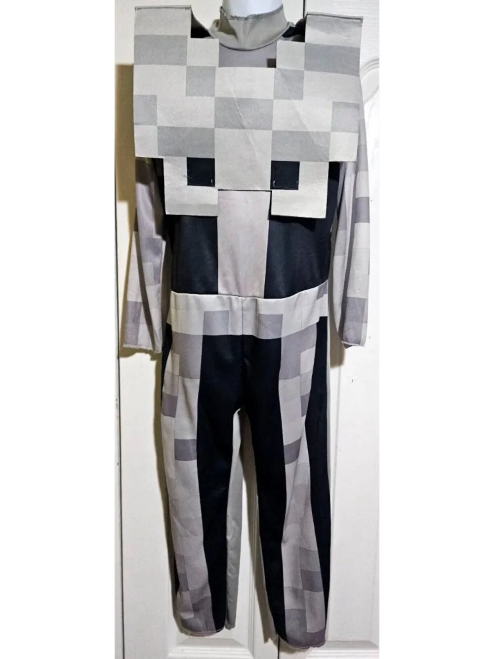 Minecraft Skeleton Costume Kids 4-6 Mask Pixel Halloween Gaming Creeper Boys